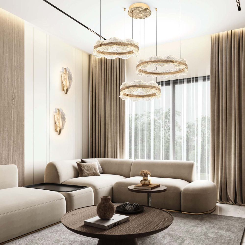 Люстра **-15 см, *LED*220W, 4000K, Modelux  ML.8180.780.600.500 CP, Шампань