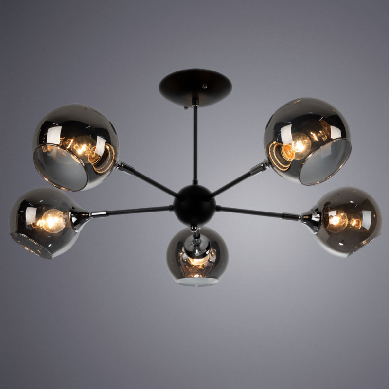 Люстра потолочная Arte Lamp Brooke A2708PL-5BK, диаметр 75 см, черный