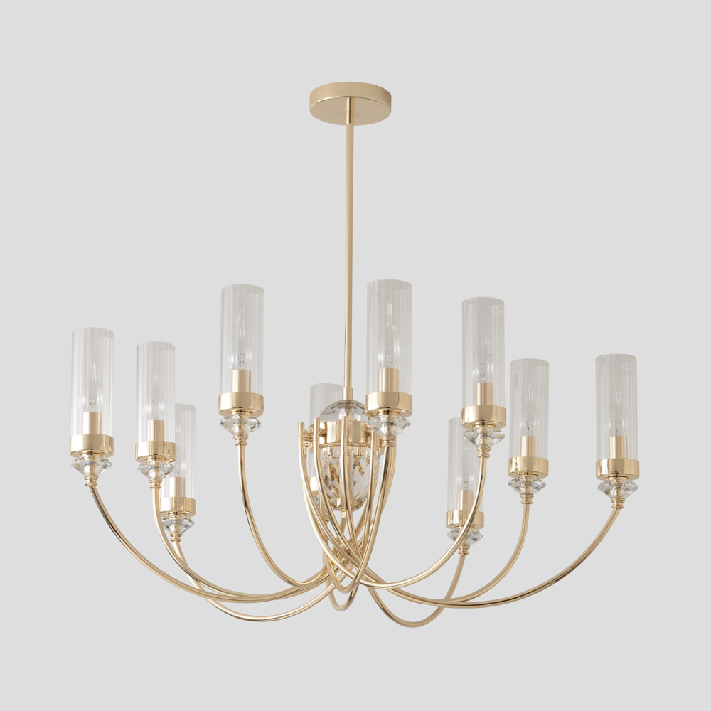 Люстра на штанге 86 см, Crystal Lux SECRET SP10 GOLD, золото