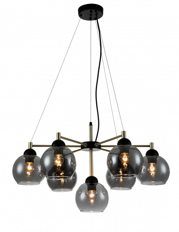 Подвесной светильник 700*700*430/1200 мм, 7*E27 чёрный Indigo Grappoli V000216