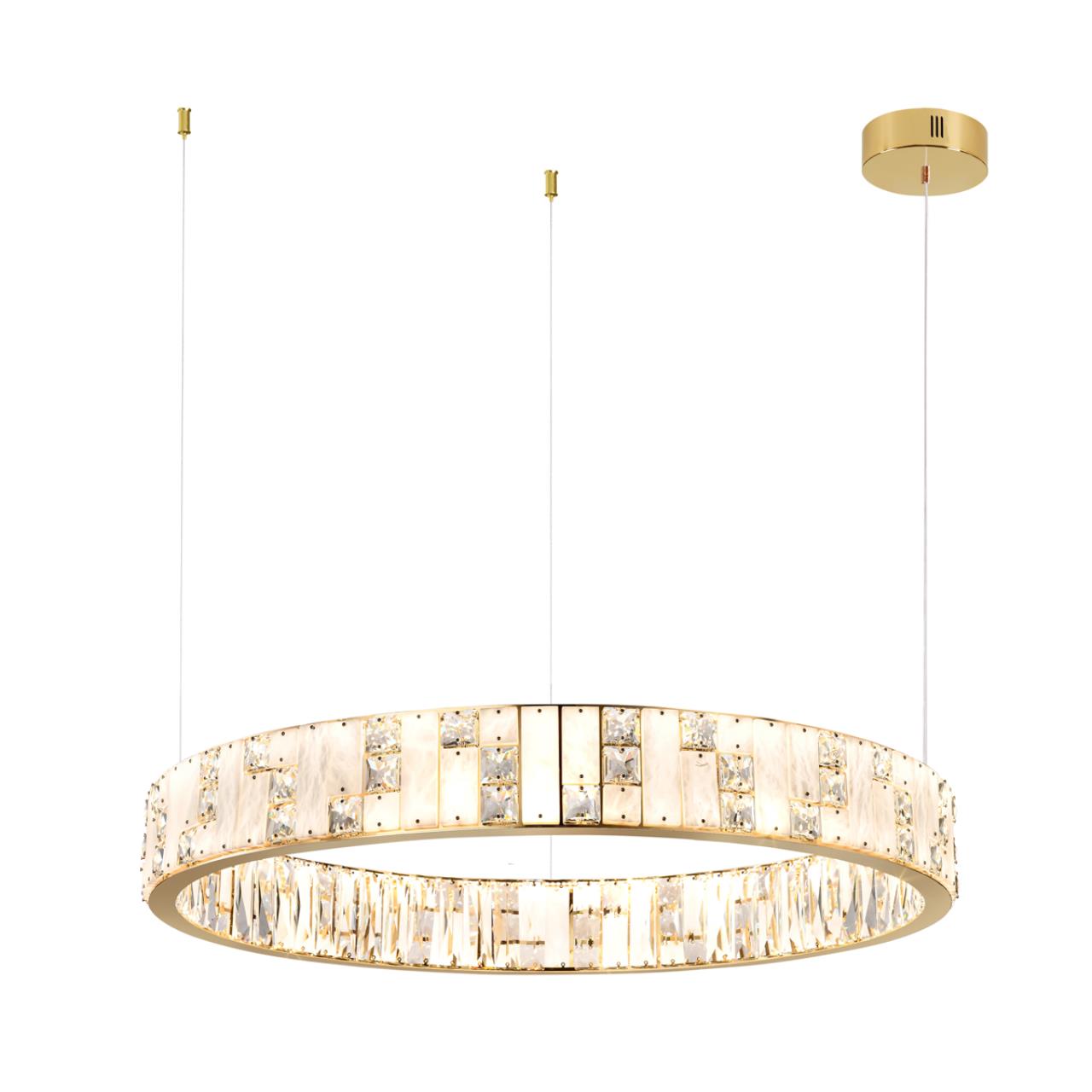 Люстра 60*60*100 см, LED 1*100W, 3700 К, Odeon Light Crossa 5072/100L, золото/прозрачный/белый