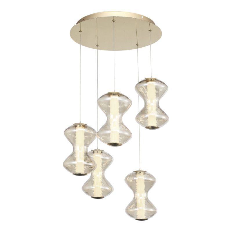 Каскадная люстра *45*-200 см, 1*LED, 28W, 3000K, ST-Luce Spine SL6136.233.01, золотой