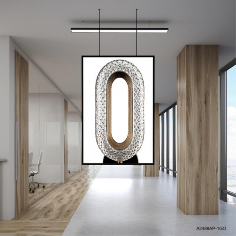 Светильник 31 см, 8W, 4000K, Arte Lamp OVALE A2489AP-1GO, золото
