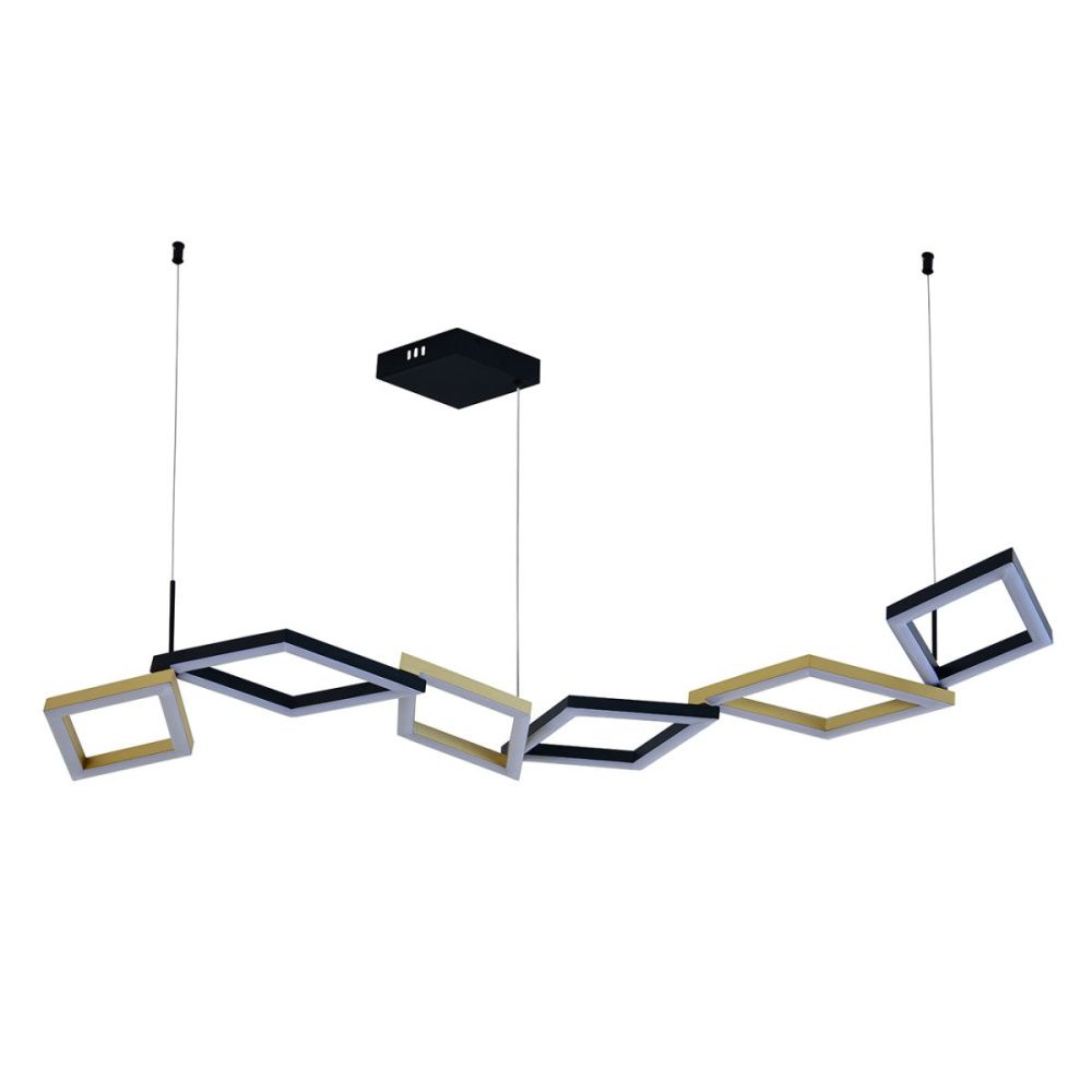 Подвесной светильник 149 см, 65W, 3000-6000K, Indigo Anello 14034/B/6P Black V000214L, черный-золото