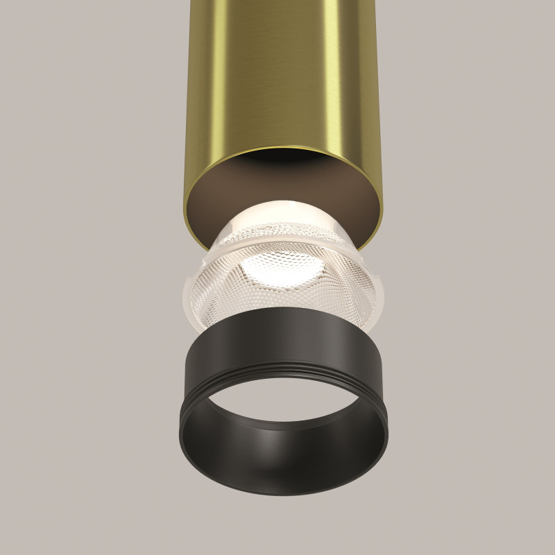 Подвесной светильник 5,2*5,2*30 см, LED, 12W, 3000К, Maytoni Technical FOCUS LED P072PL-L12W3K-BS латунный