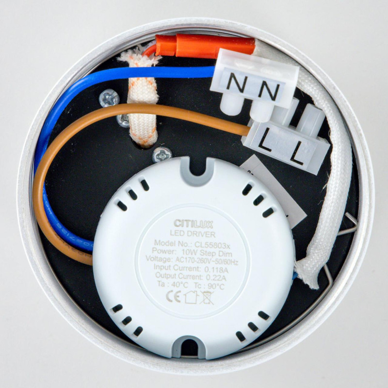 Светильник 8 см, 10W, 4000K Citilux Стамп CL558030N белый