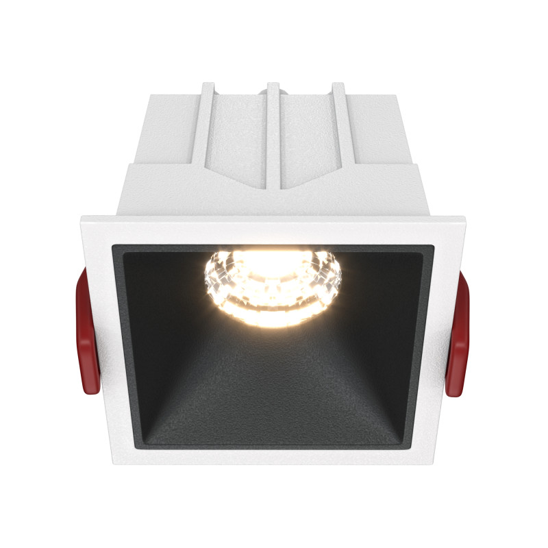 Светильник 7 см, 10W, 3000K, Maytoni Downlight Alfa LED DL043-01-10W3K-SQ-WB, белый-черный