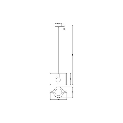 Подвесной светильник 20*30*120 см, 1*E27 черный, хром Vele Luce Cross VL5272P01