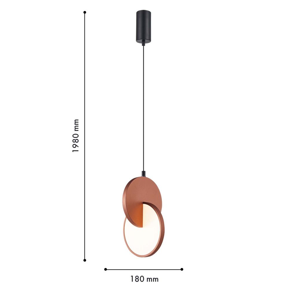 Подвес 17*40,5-198 см, 1*LED, 7W, 3000K, F-Promo Grahan 4607-1P, черный матовый