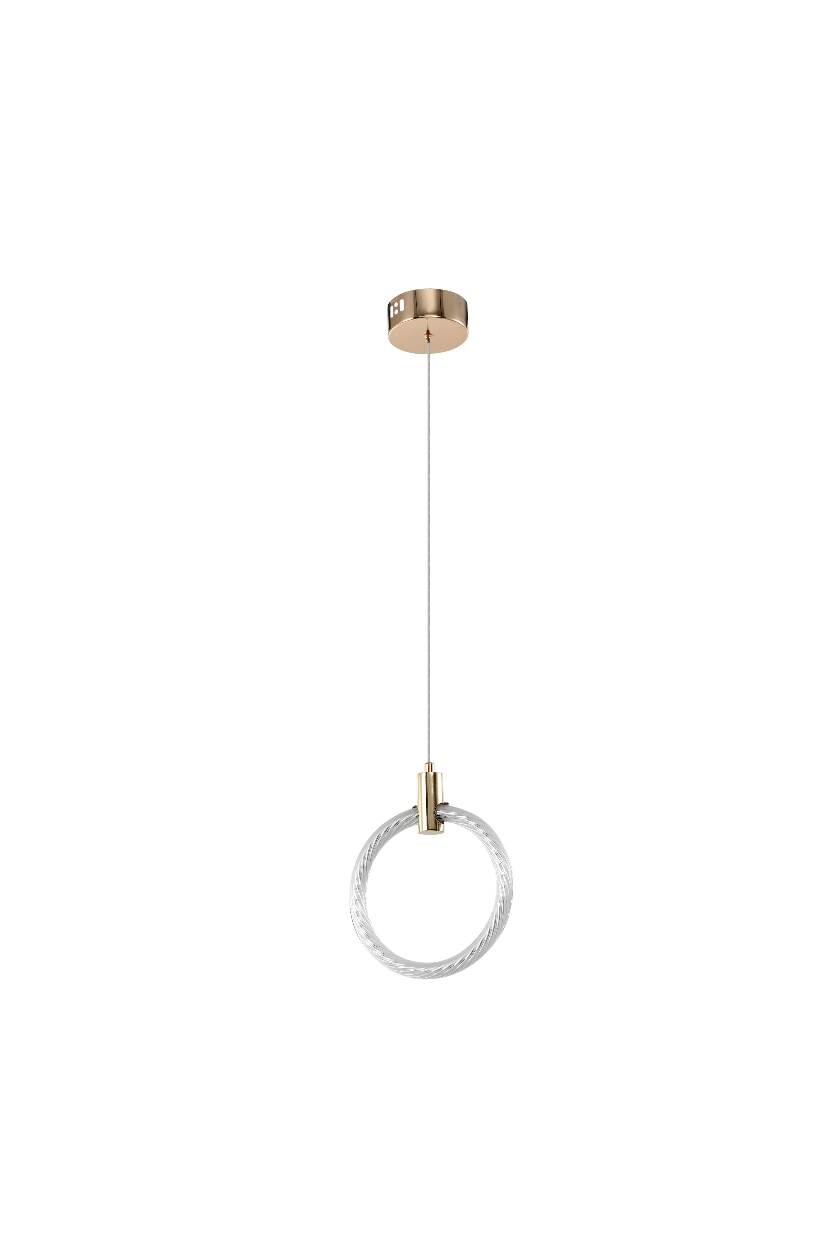 Светильник подвесной 20*20 см, LED 17W 4000K золото Zortes Ringer ZRS.57792.17
