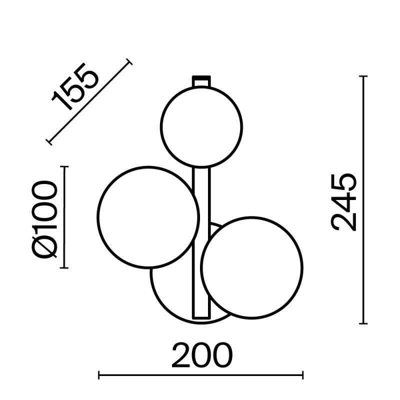 Светильник 25 см, Maytoni MOD545WL-03BS, золото