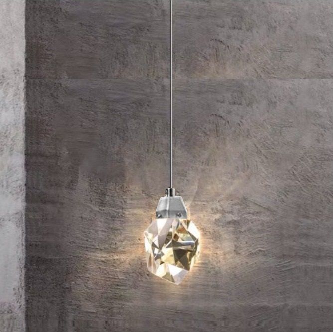 Светильник подвесной ElegantLight DZN-8357 ХРОМ D100/H1500/1/LED/5W/4500K FACETED-STONE 23-05