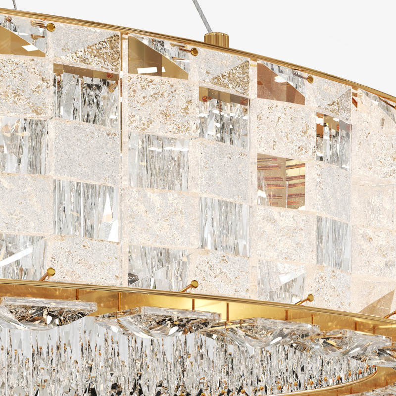 Подвесная люстра 58*58*318 см, LED, 3000К, Maytoni CASTELLO  MOD336PL-L120G3K золотой