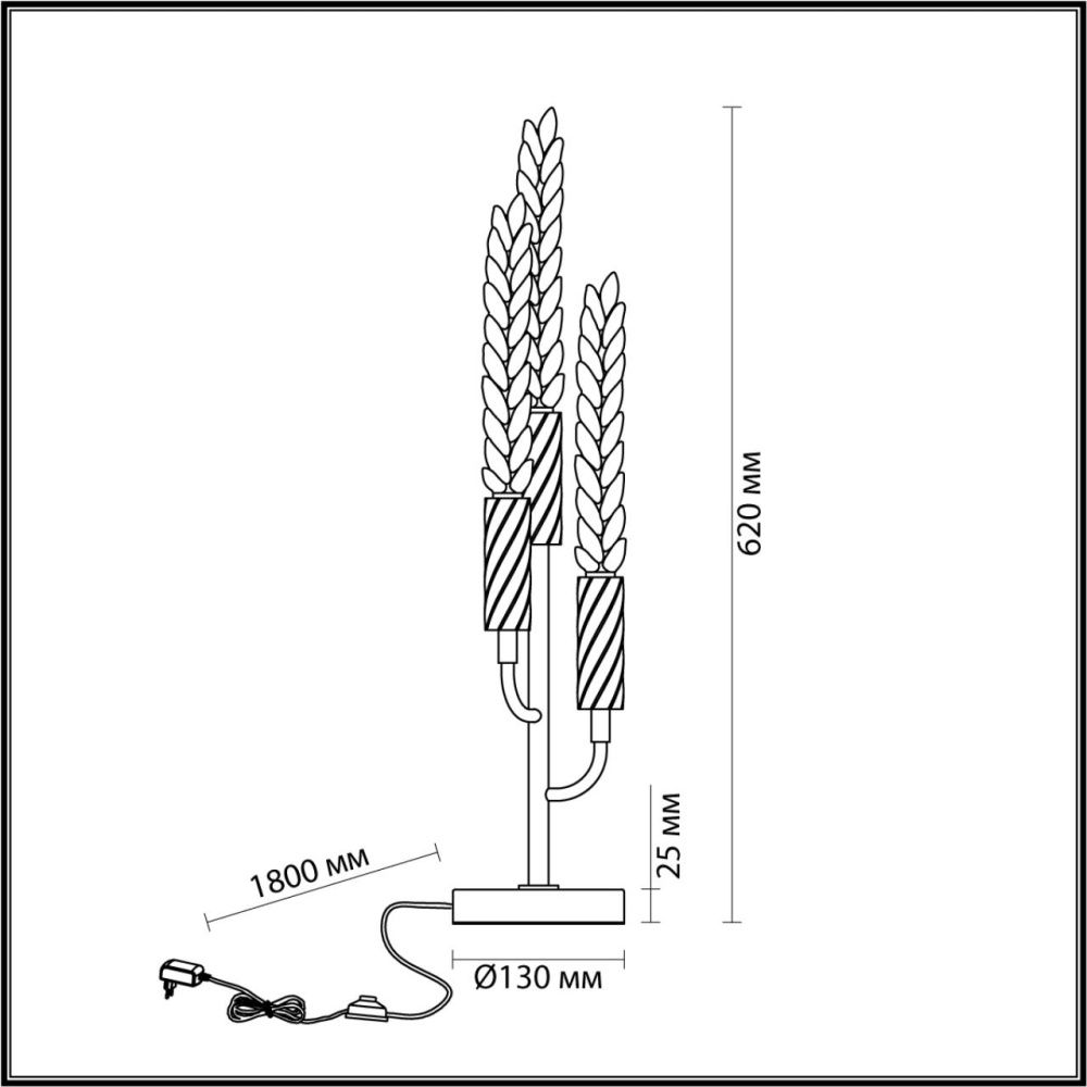 Настольная лампа 13*13*-62 см, 3*LED*3W, 3000K, Odeon Light Exclusive KOLOS 5449/9TL, сатинированная латунь/прозрачный