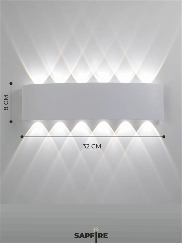 Светильник  настенный SAPFIR SPF-4811 WHITE/БЕЛЫЙ D320*80/H45/1/LED/12W/4000K IP65 TWIN 22-07 (1/30)