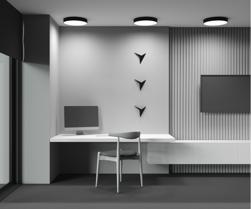 Накладной светильник 40*40*6 см, LED, 45W, 3000К, Maytoni Technical Zon C032CL-45W3K-RD-B черный