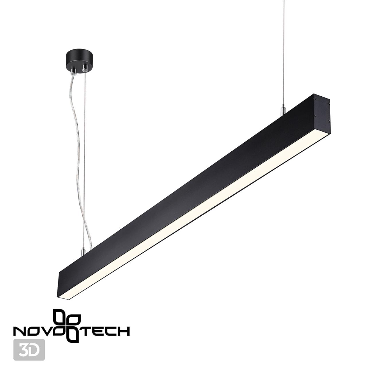 Светодиодный светильник 120 см, 52W, 4000K, Novotech Iter 358878, черный