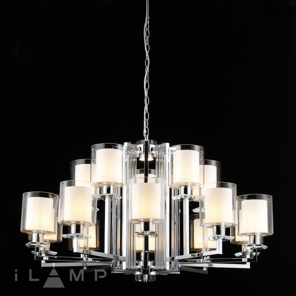 Подвесной светильник 101*67,5-157,5 см, 15*E27+LED*600W, iLamp King RM6201-10+5 CR+CL, Хром