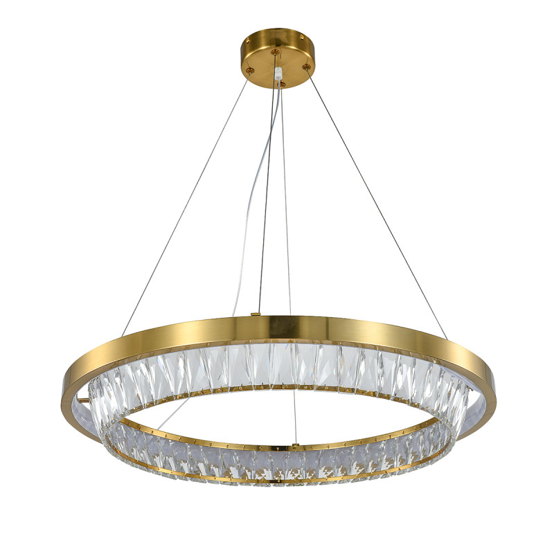 Подвесная люстра 60*60*120 см, LED, 73W, 3000К-6000K, Indigo RIVA V000102L золотой, 12045/1P Brass