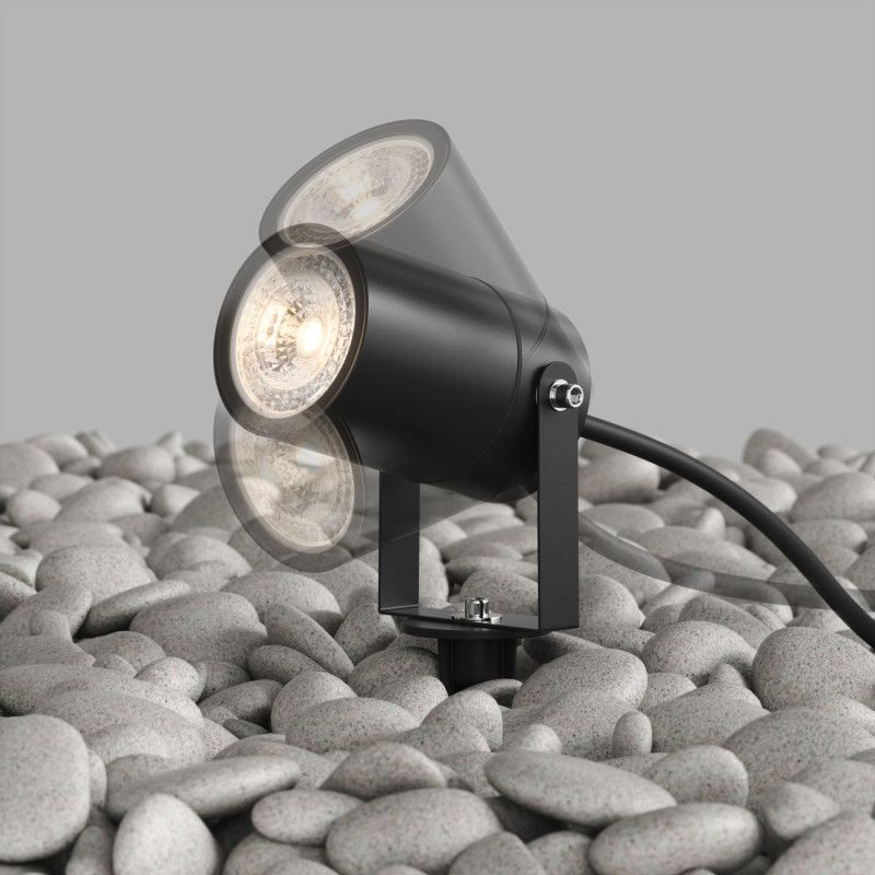 Грунтовый светильник 17*6*9- см, 1*GU10*15W, K, Denkirs MOSS DK9800-BK, черный алюминий