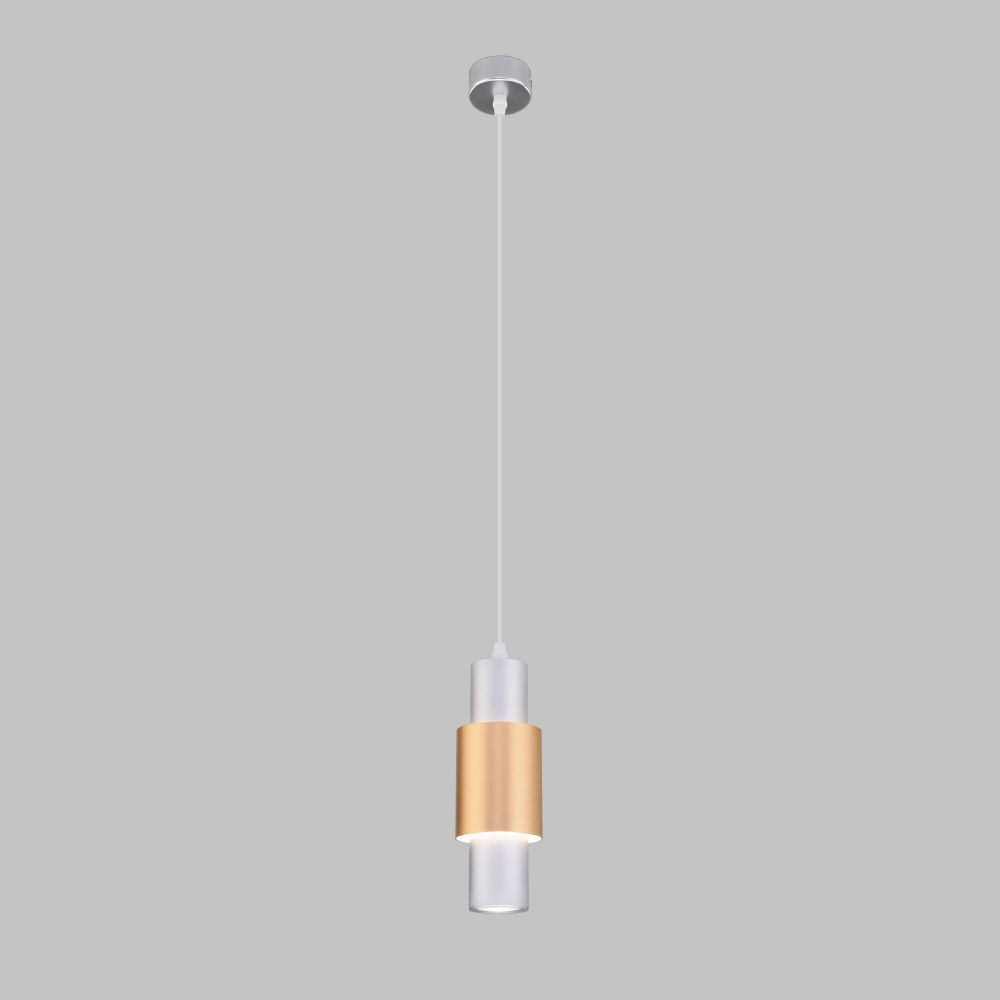 Подвесной светильник светодиодный 8 см 4200K 13W Eurosvet  Bento 50204/1 LED матовое серебро/матовое золото