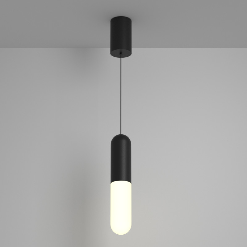 Подвесной светильник 6*6*30 см, LED, 12W, 3000К, Maytoni Technical Mist P101PL-L300-12W3K-B черный