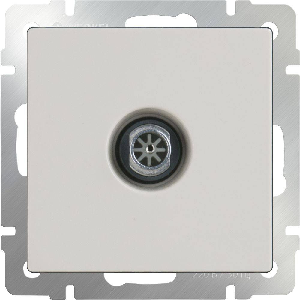WL03-TV-2W-ivory / ТВ розетка проходная  (слоновая кость), 4690389073489