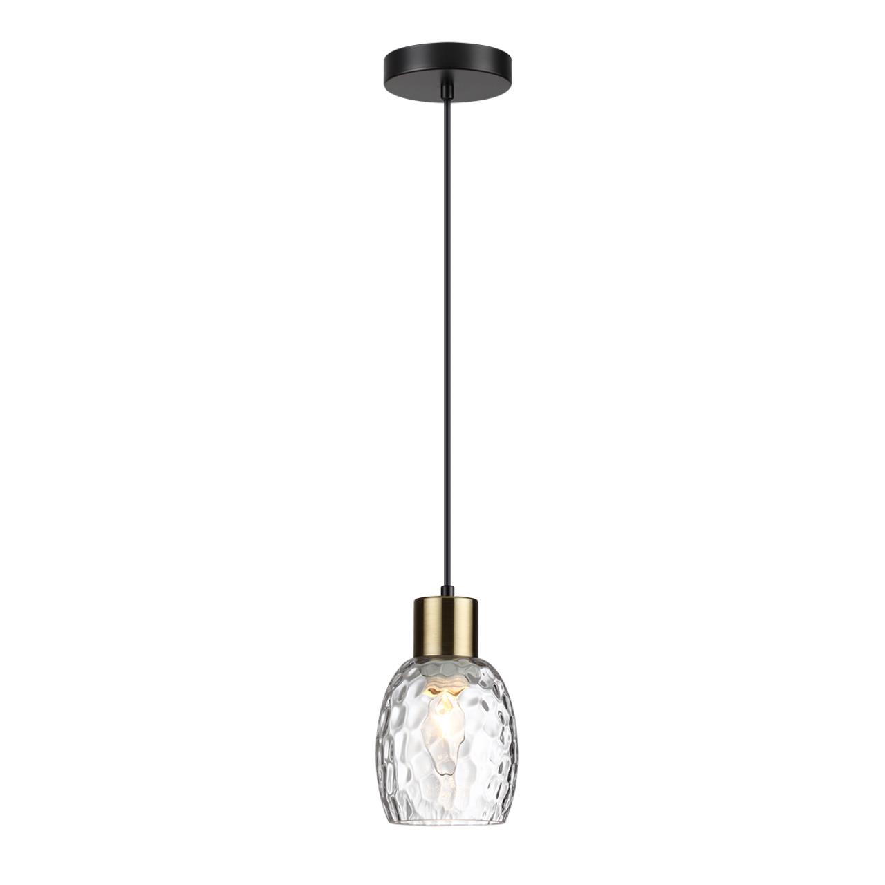 Подвес 12*12*150 см, 1*E27 Lumion Ice 6562/1A черный, золотой