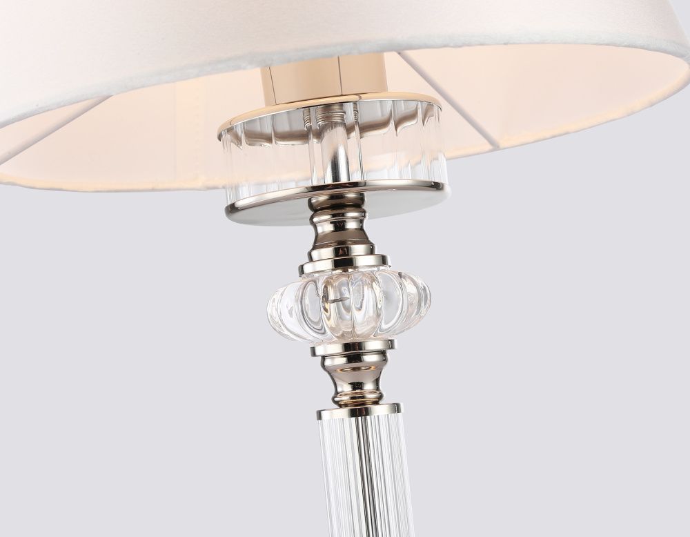 Настольная лампа с абажуром и хрусталем **50,5- см, 1*E14*40W, K, Ambrella Light High Light LH71007, никель