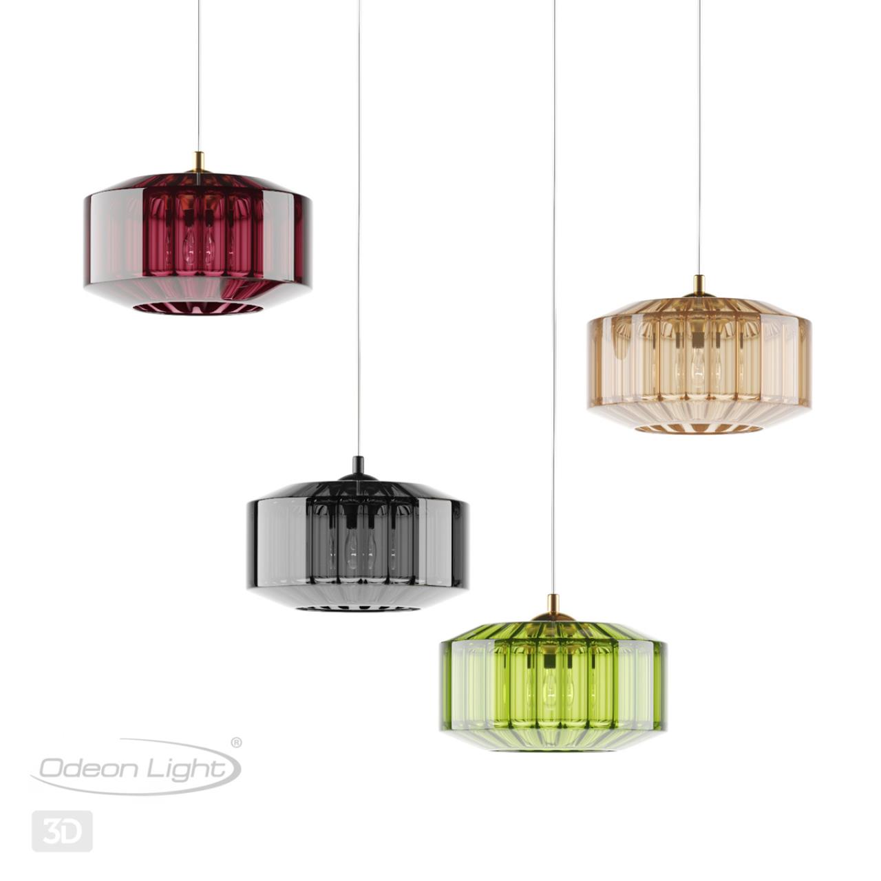 Подвес Odeon Light BINGA 4782/1 диаметр 30 см, Бордовый прозрачный