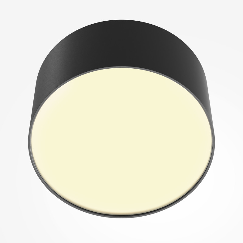 Накладной светильник 12*12*6 см,  LED, 12W, 3000К, Maytoni Technical Zon C032CL-12W2.7K-RD-B черный