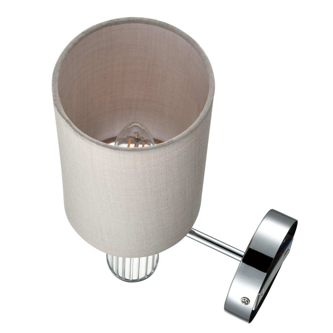 Бра 12*31 см, 1*E14 Lumion ARNIKA 6585/1W хром, бежевый
