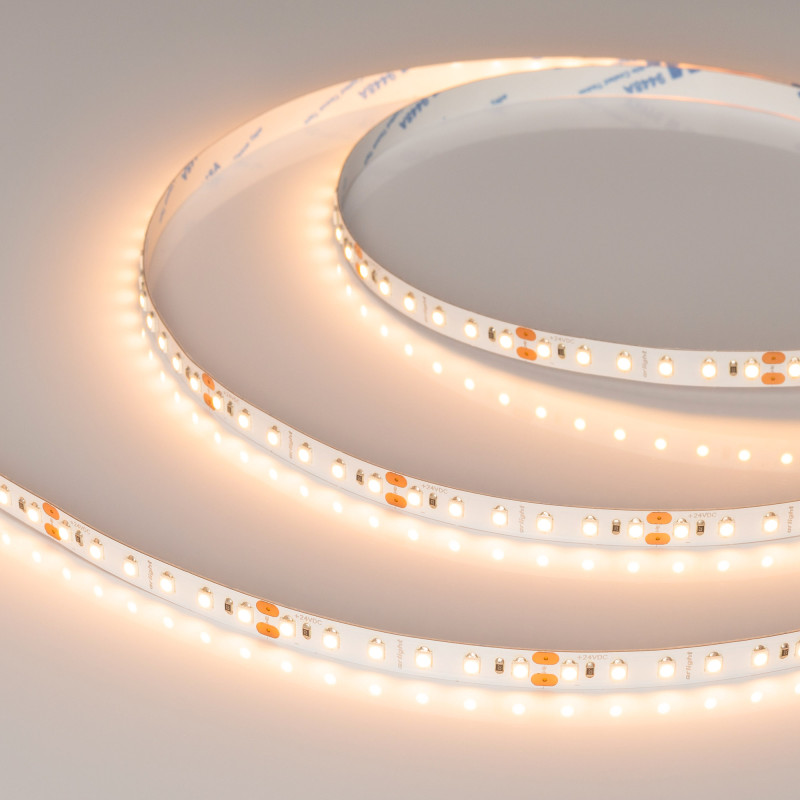 Светодиодная лента NT-A120-8mm 24V Warm2400 (9.6 W/m, IP20, 3528, 5m) (Arlight, Открытый) 040609, цена за метр, катушкой по 5 м