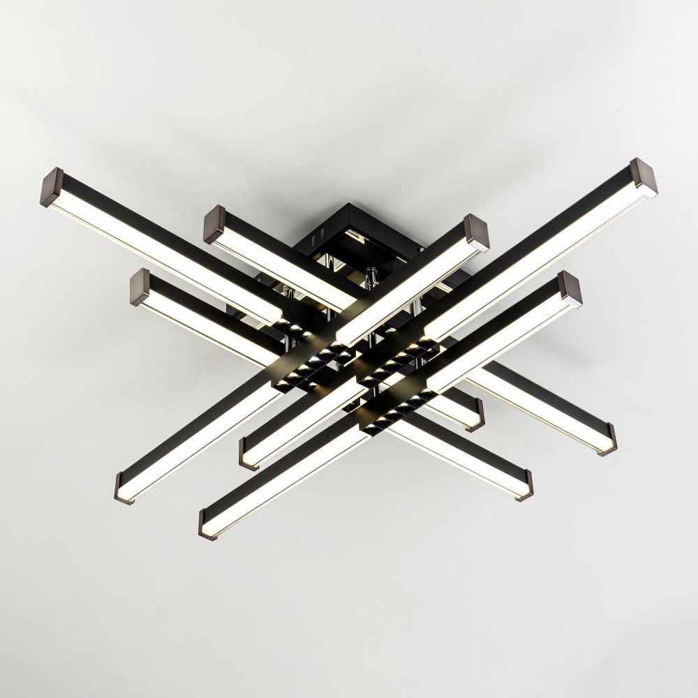 Светильник 77*77*13 см, LED*80W, 3000-6000K, Modelux  MDL.9376.700CL BK, Чёрный, Хром