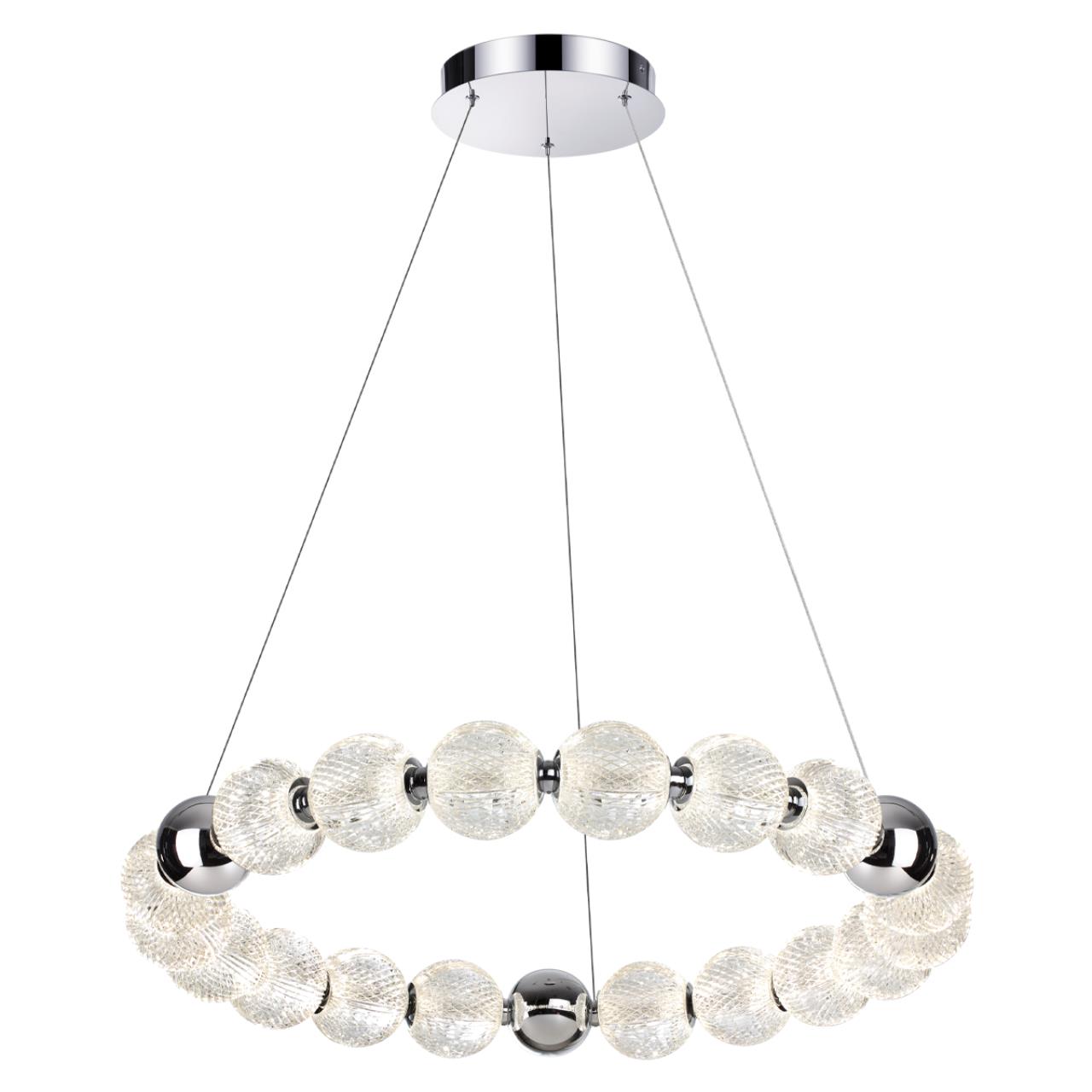 Люстра 69*69*150 см, 1 LED*60W, 4000 К, Odeon Light Crystal, хром 5007/60L