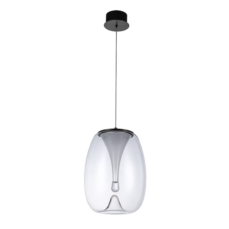 Светильник подвесной 27*37 см, 1 LED*15W, 4000 К, Divinare Campo 5874/09 SP-15, Прозрачный