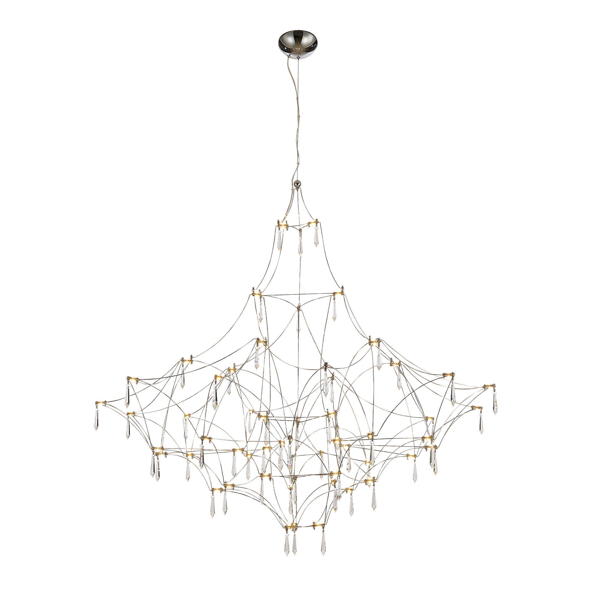 Светильник светодиодный 120*120*100-200 см, *LED, 57W, 3000K ST Luce Gravetta SL6601.113.114, хром