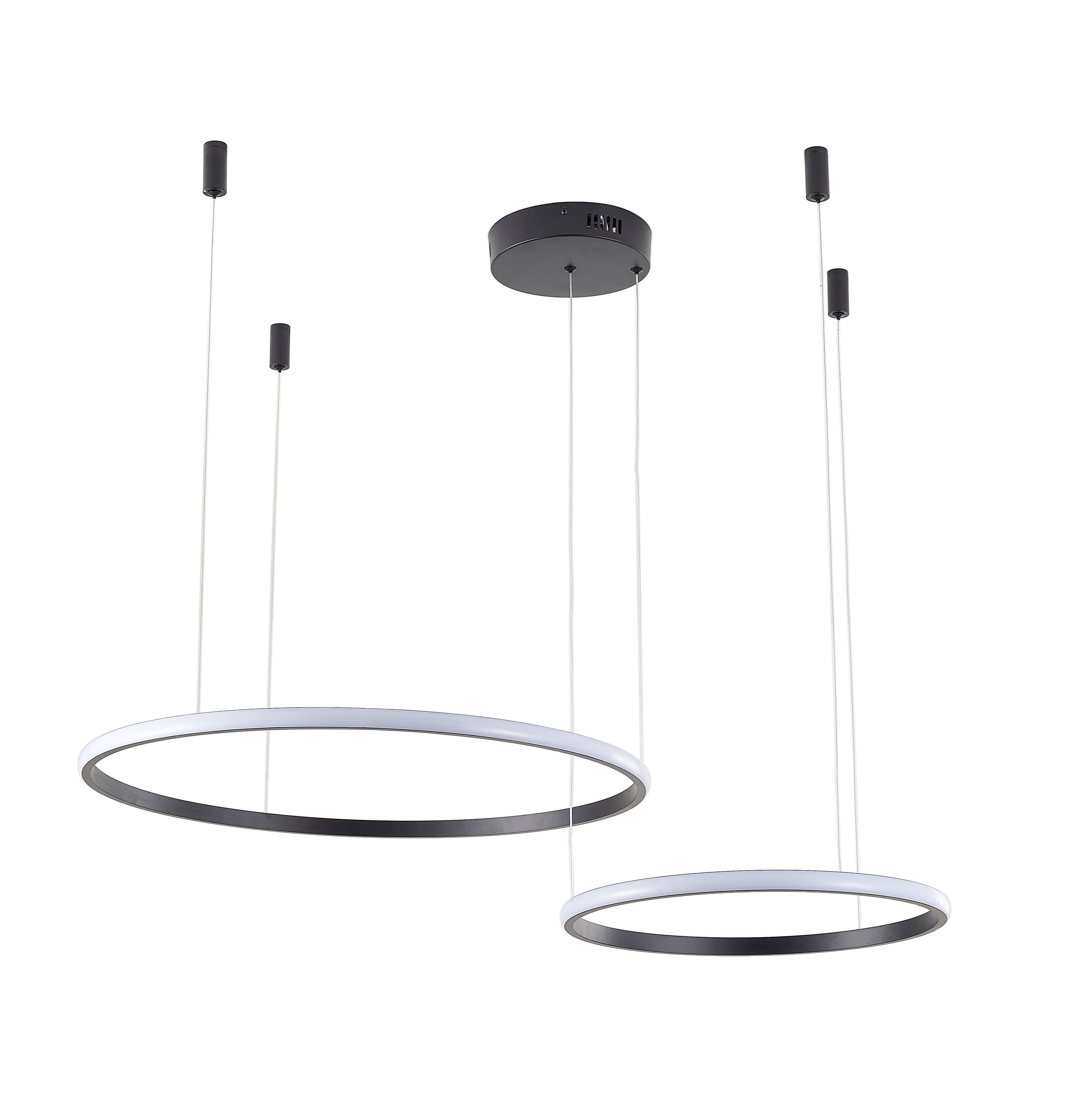 Светильник подвесной 40/60 см, LED 63W 4000K антрацит Zortes Ringolight ZRS.33321.63F