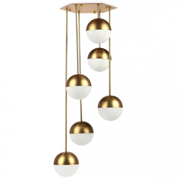 Светильник Italian Globe Cedar Moss Light 6 60*60*200 см, 6*E14*40W, ImperiumLoft 40.1669, Латунь