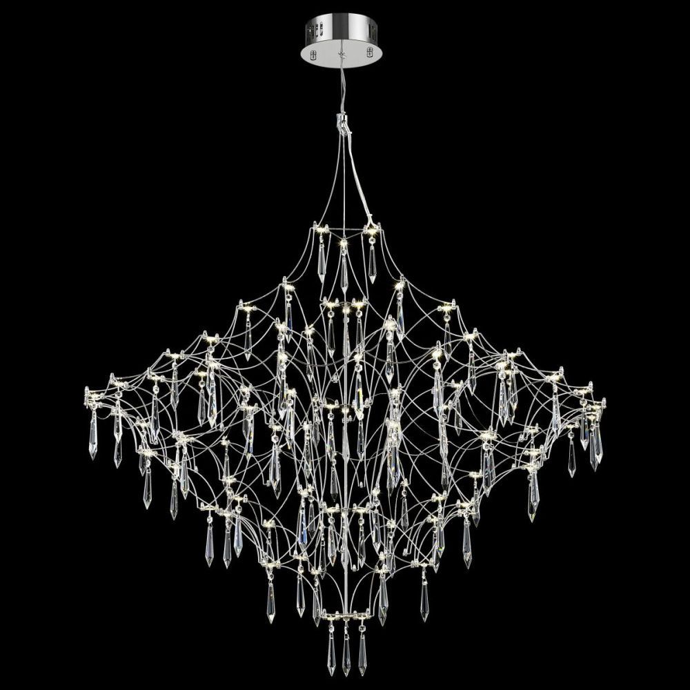 Подвесная люстра 100 см, 93W, 3000-6000K, Wertmark Fedelina WE335.10.103, хром