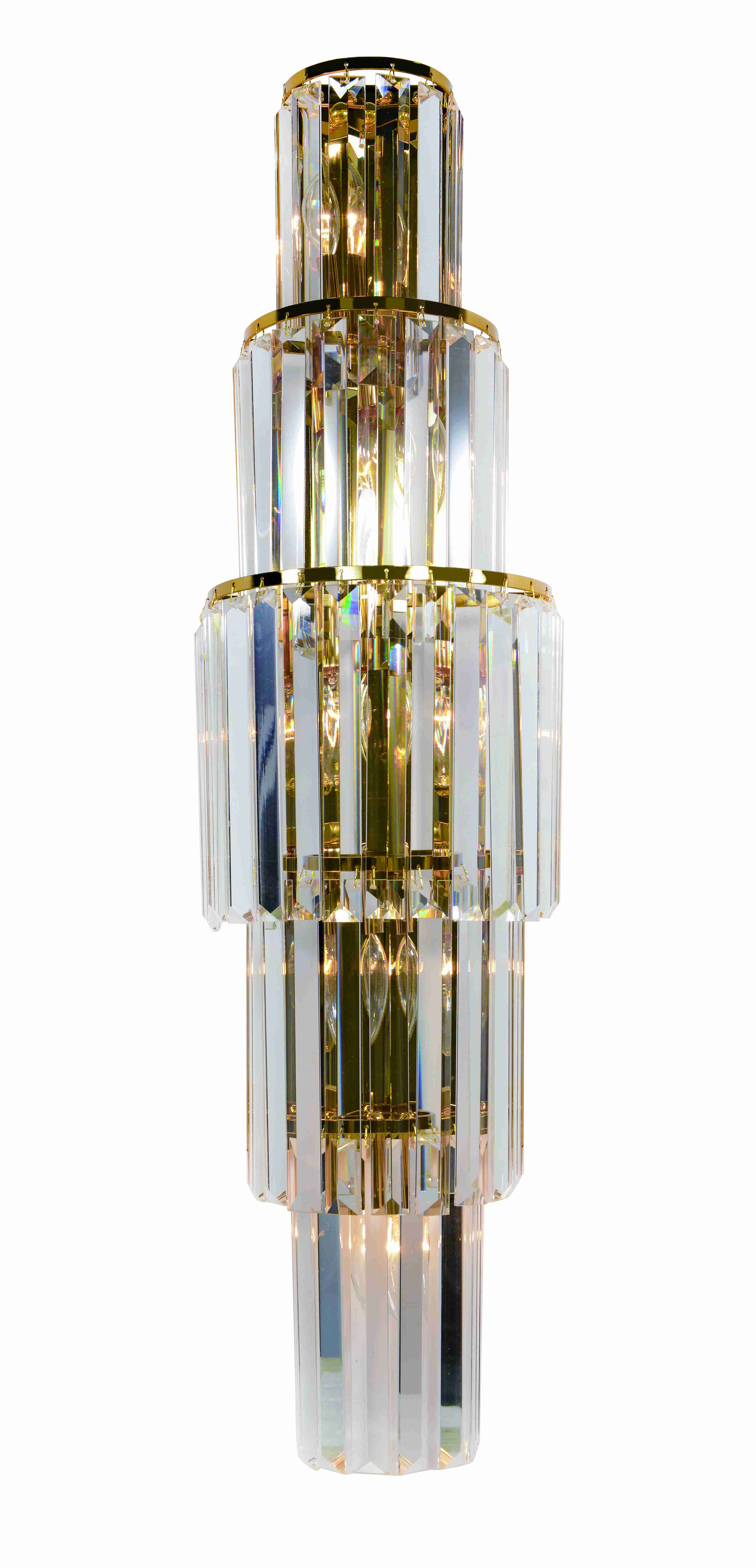 Бра 250*800, 6*E14, 40W NewRgy Cristallo W2799E/6A GOLD H+CLEAR, GOLD H+CLEAR (Золото + Прозрачный Хрусталь)