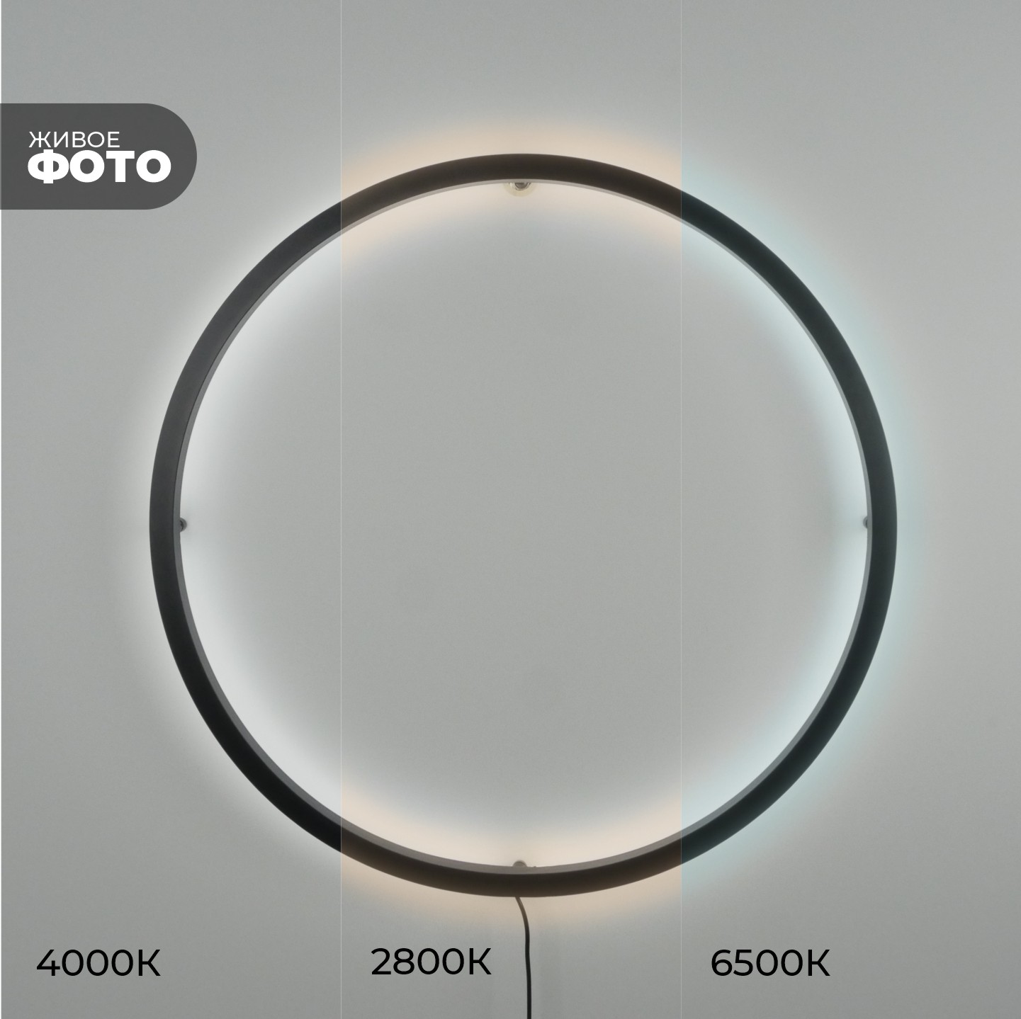 Светильник ElegantLight DZN-11113 ЧЕРНЫЙ D800/H60/1/LED/20W/2800-6500K без ПДУ GUARD-LUX 23-12