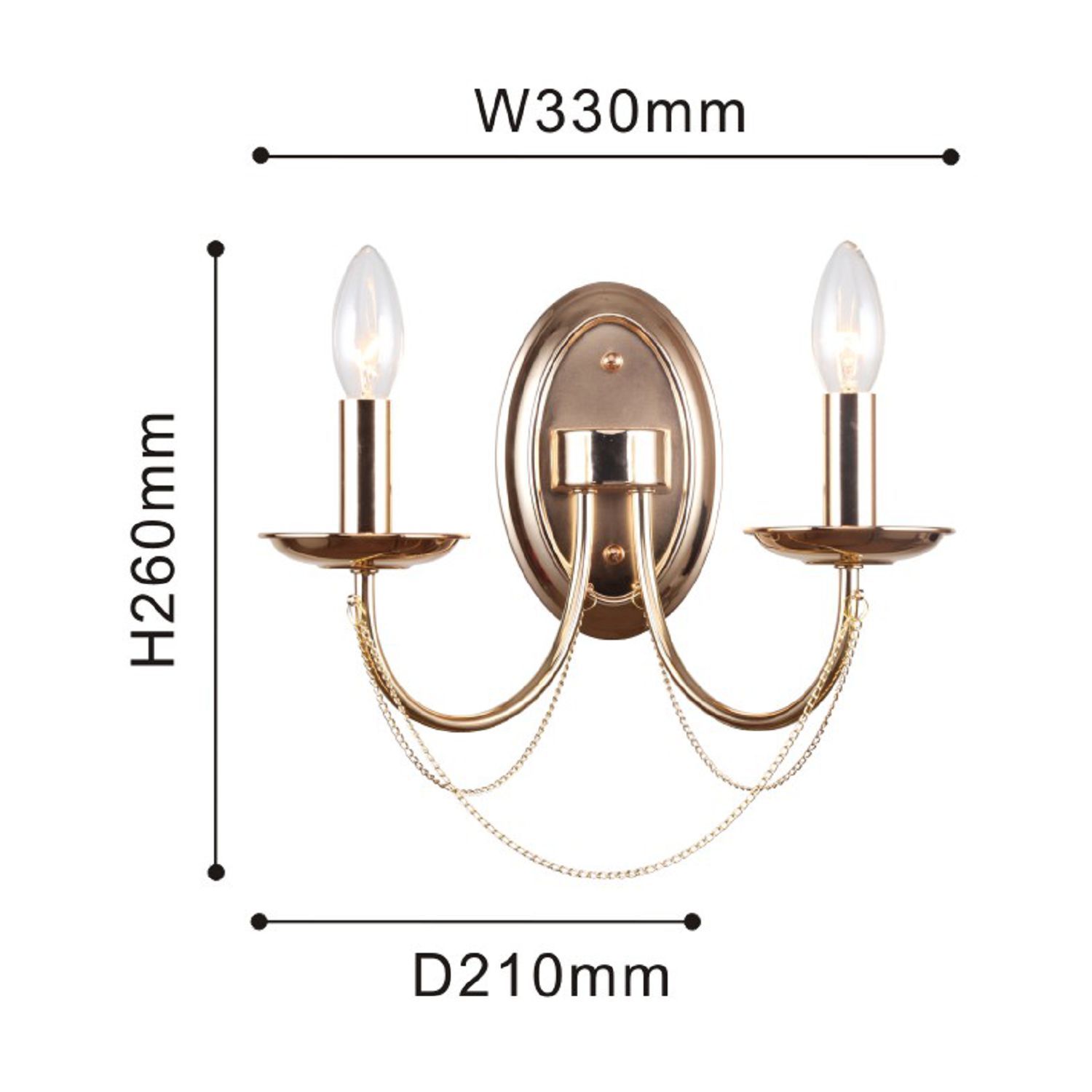 Бра F-Promo Plini 2591-2W, D210*W330*H260, золото