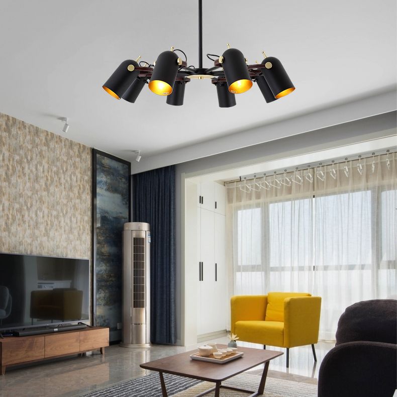 Люстра на штанге BULLET B D82 82*82*40 см, 8*E27*60W, ImperiumLoft BULLET-B01, Чёрный