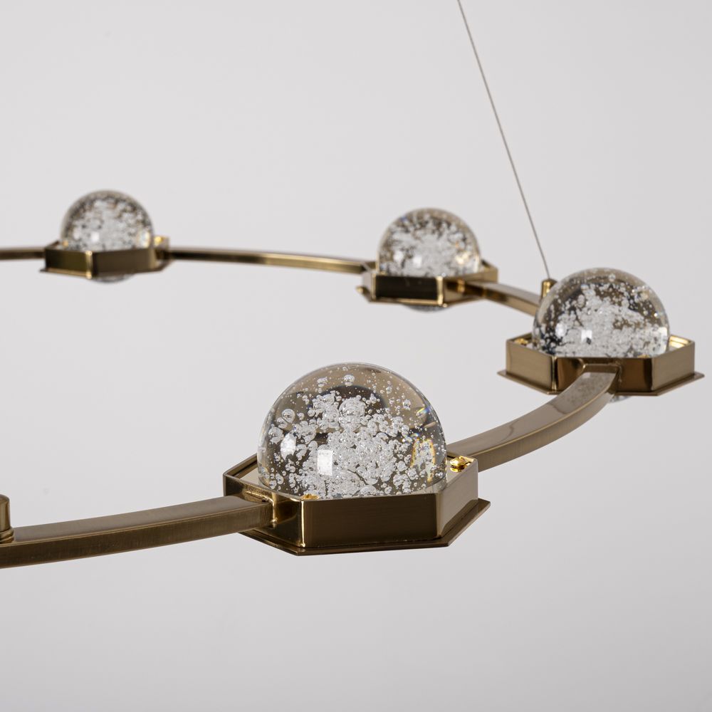 Подвесная люстра WALSH L10 70*70*150 см, 10*LED*5W, 3000K, ImperiumLoft 195470-23, Латунь