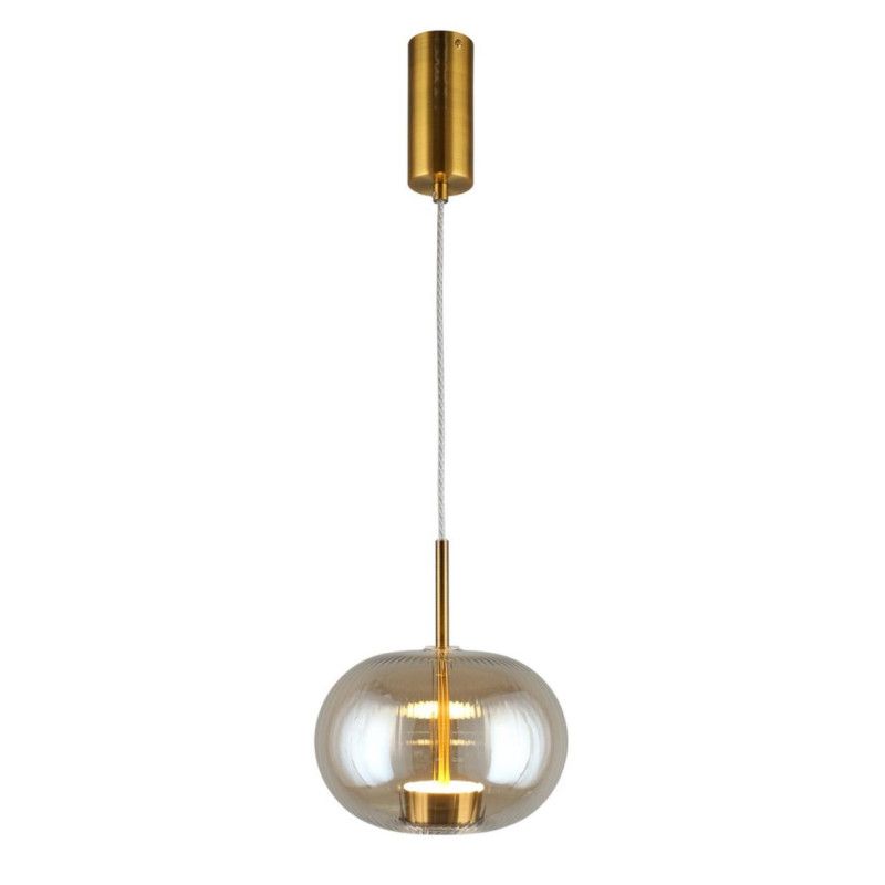 Подвесной светильник 22*50-145 см, 1*LED, 12W, 3000K, Aployt Ambr APL.057.06.12, латунный