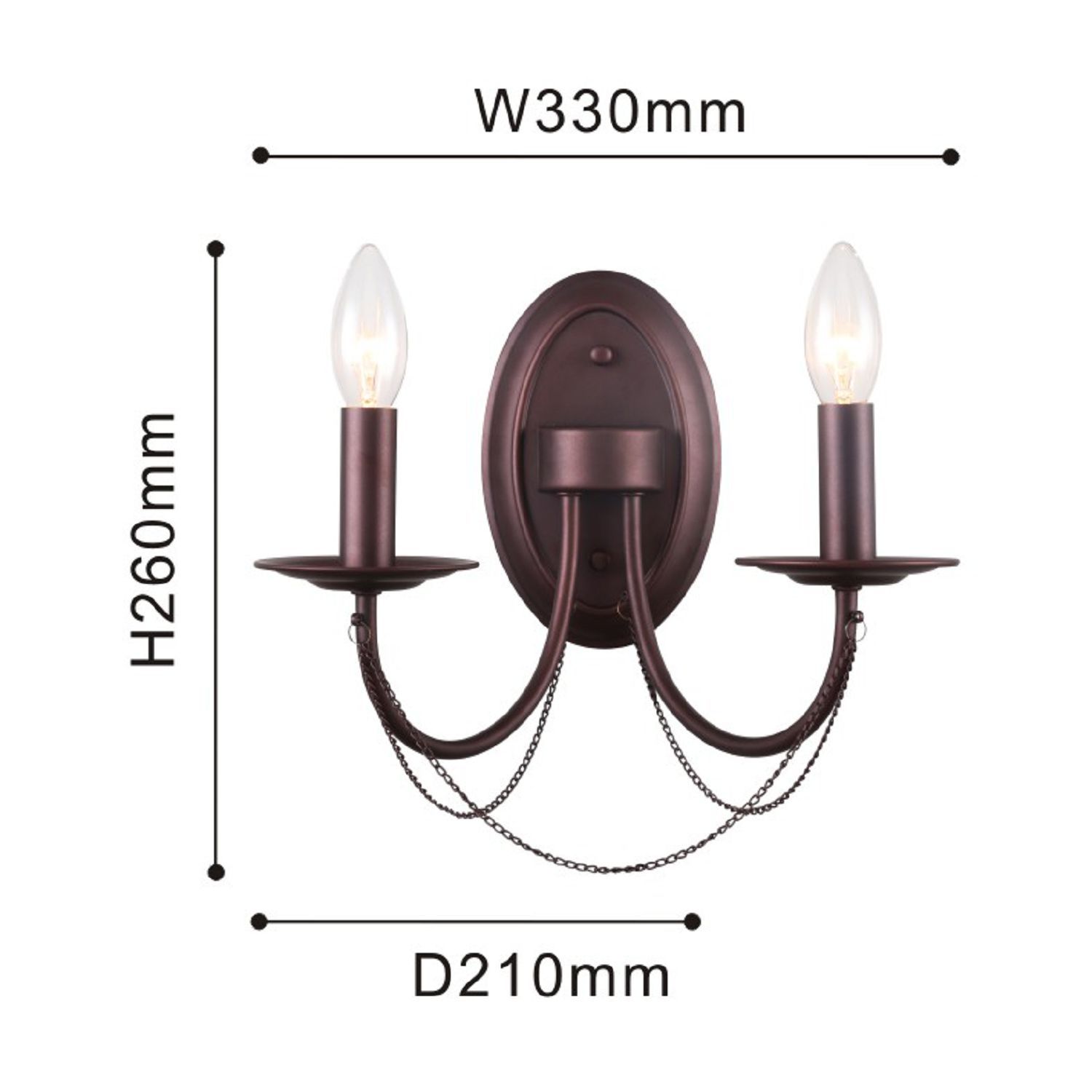 Бра F-Promo Plini 2590-2W, D210*W330*H260, кофейный