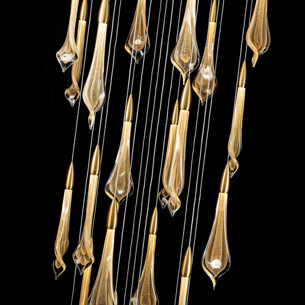 Люстра *80*300 см, LED*104W, 4000K, Modelux  ML.89181.25 BS, Латунь