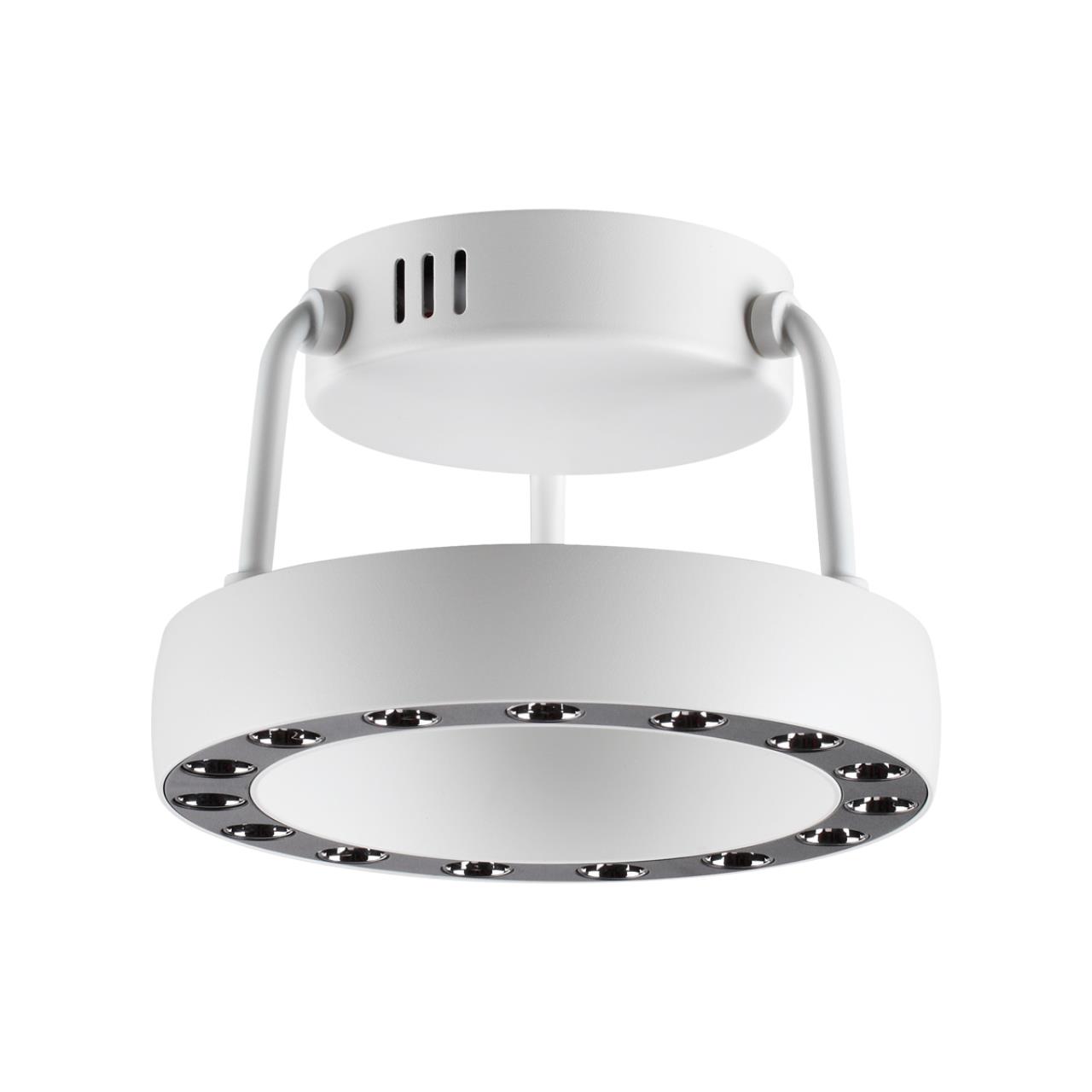 Светильник накладной светодиодный 17,6*17,6*12,5 см, 2*LED*12W вниз + 5W вверх 3000K Novotech Turn 359397 белый