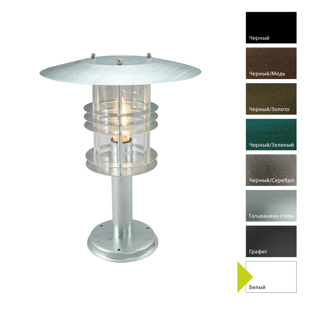 Фонар-пьедестал *35*76 см, E27*100 (накал.) 77 (гал.)W, Natural Concepts Norlys Stockholm 484BC, W (Белый)